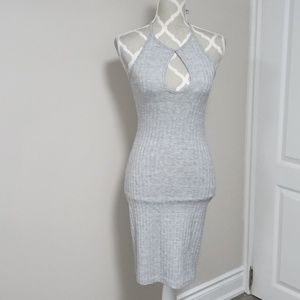 Grey Dress with Cutout